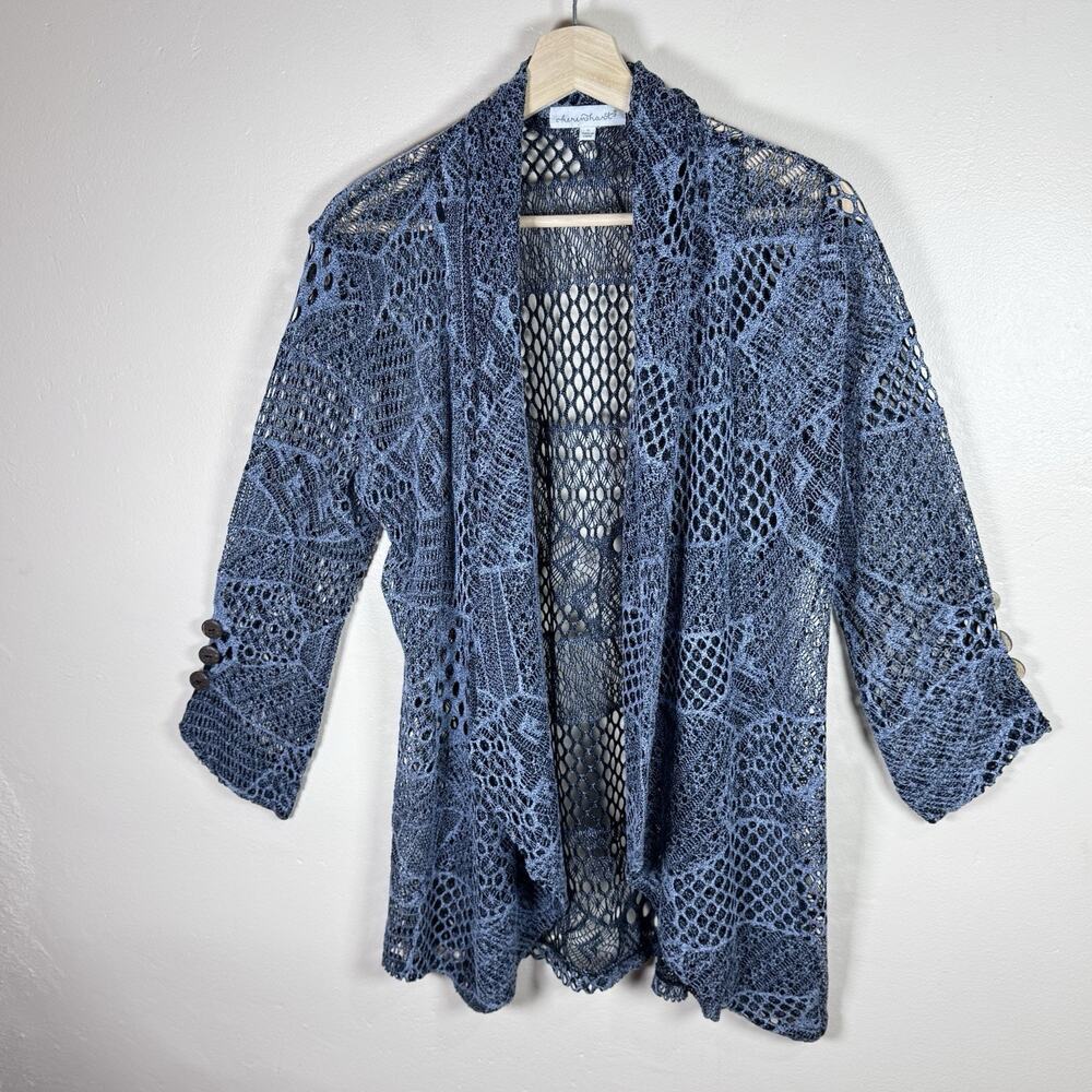 Keren Hart Womens Open Knit Cardigan Fairy Grunge Lagenlook Boho Patchwork S
